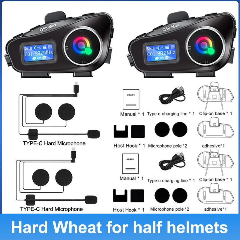 1/2 шт. мотоциклетный шлем переговорное устройство для 2 гонщиков 500M переговорное устройство мотоциклетный коммуникатор музыка поделиться с фонариком наушники