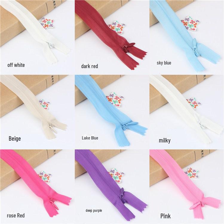 Sanli 25cm Invisible White Zipper for Cushion, Skirt, or Shorts (Single Pack)