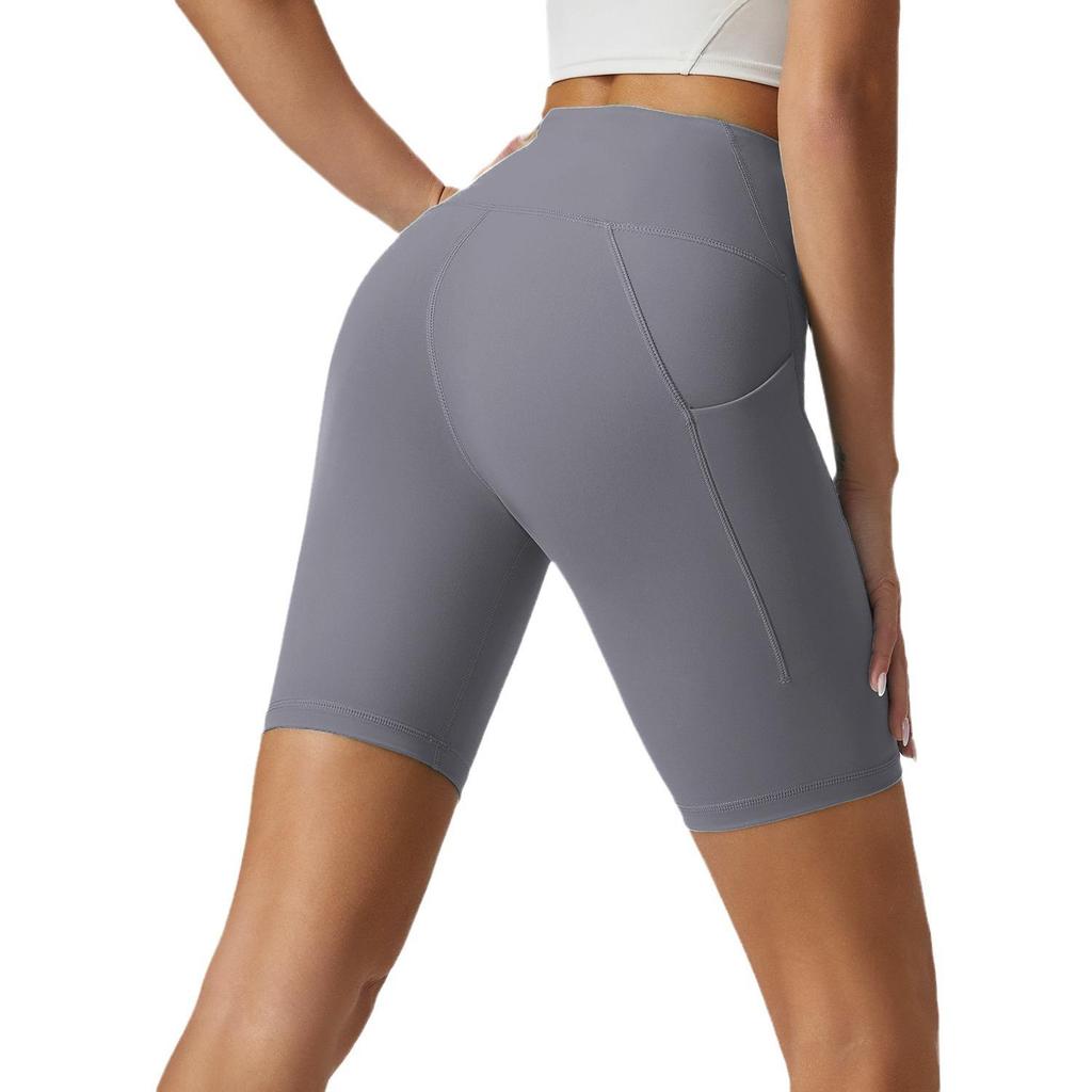 Summer High-Waist Peach Lift Yoga Shorts - Nude Feel Outdoor Cycling & Fitness Leggings