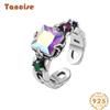 Tancise Classic 925 Sterling Silver Zircon Ring Ladies Jewelry Wedding Promise Party Gift