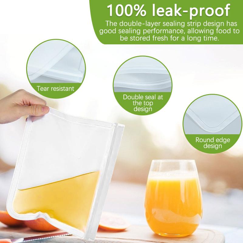 1/5/10 шт. силиконовые контейнеры для хранения продуктов многоразовые пакеты для хранения продуктов пакеты для ланча стоячие пакеты с застежкой-молнией стаканчики герметичные контейнеры для свежих продуктов