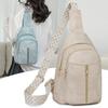 Women's New Versatile Simple and High-end Double-layer Casual Travel Shoulder Bag Simple Crossbody Bag Chest Bag
