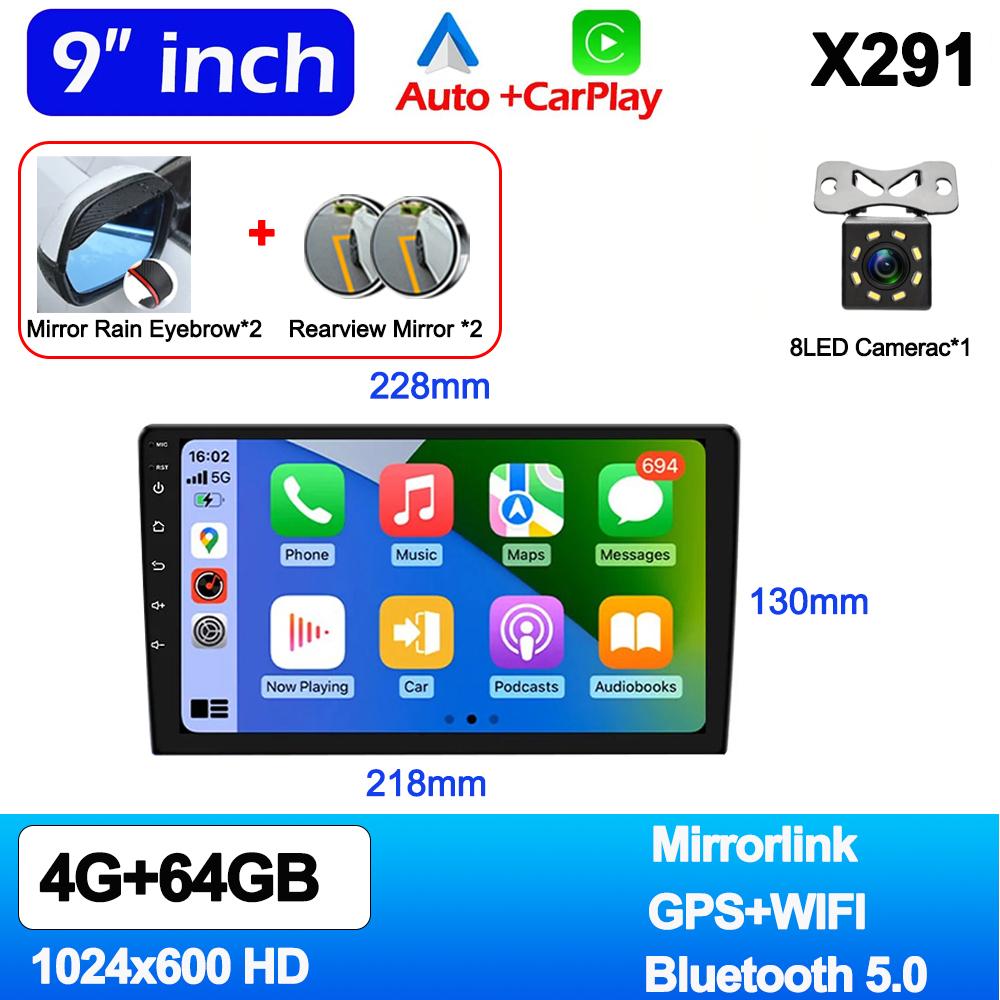 7/9/10 дюймов Универсальный Android 13 Автомобильный Радиоприемник 64G Авторадио Android 2 Din Автомобильный Радиоприемник GPS BT Центральный Мультимедиа Интеллектуальные автомобильные системы