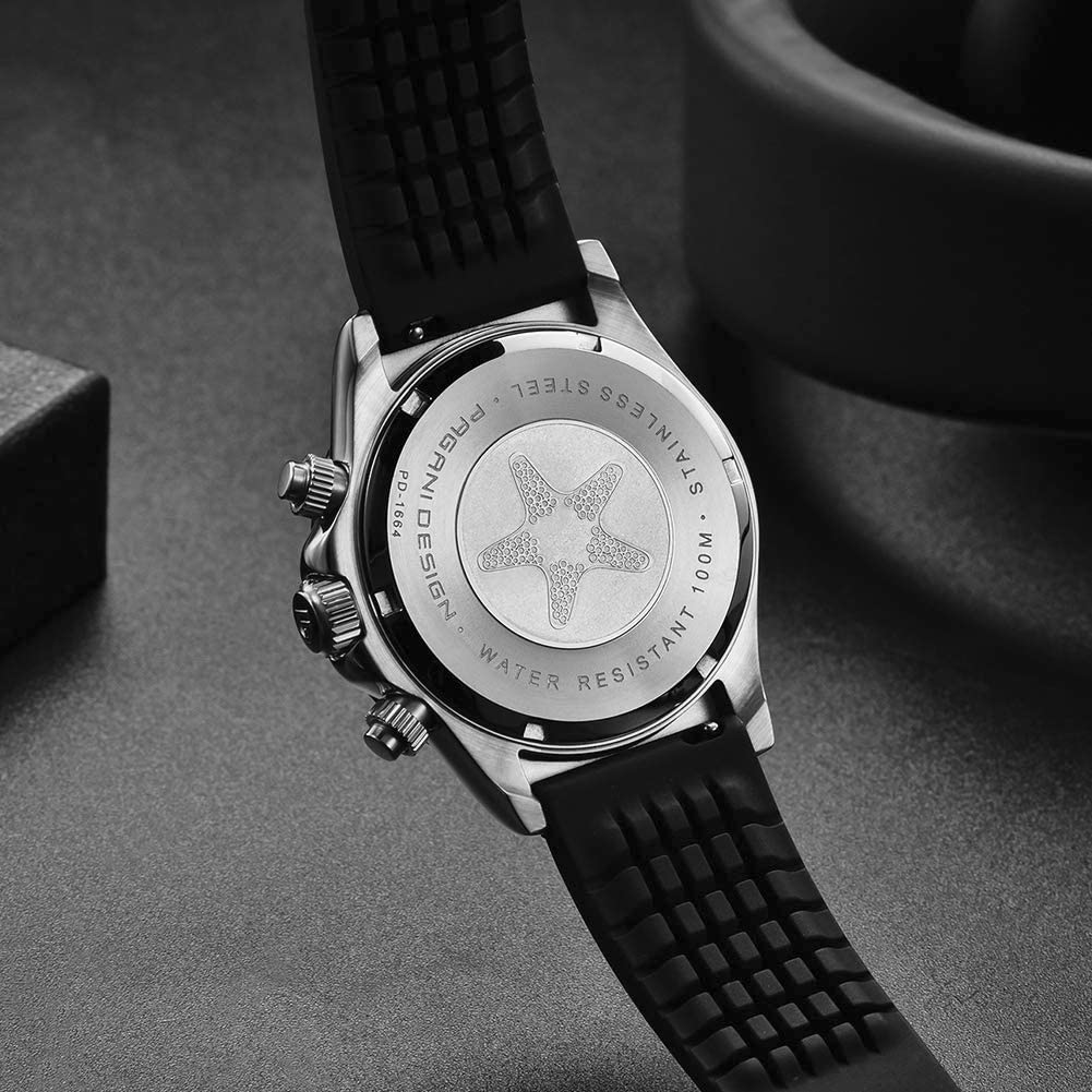 Pagani Design Часы SEIKO с японским кварцевым механизмом Daytona Chronograph с корпусом, водонепроницаемым керамическим безелем, деловые, деловые, нарядные, из нержавеющей стали