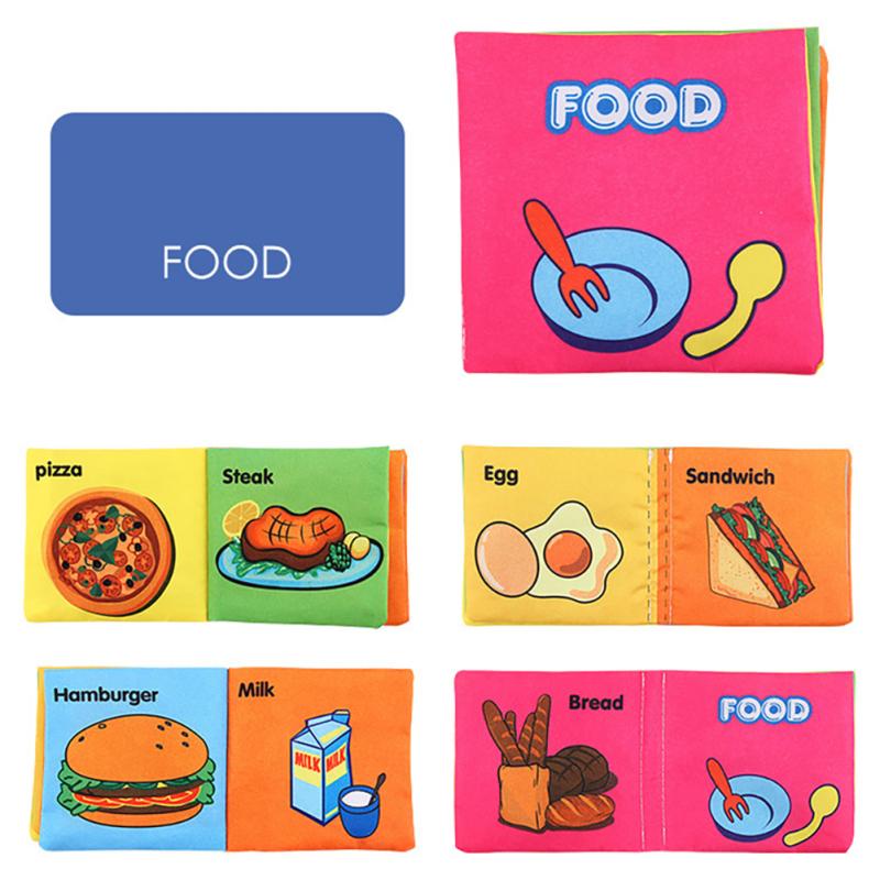 Высококонтрастная 3d детская тканевая книга, складная цифровая книга с изображением животных, игрушки для раннего образования на английском языке, подарки