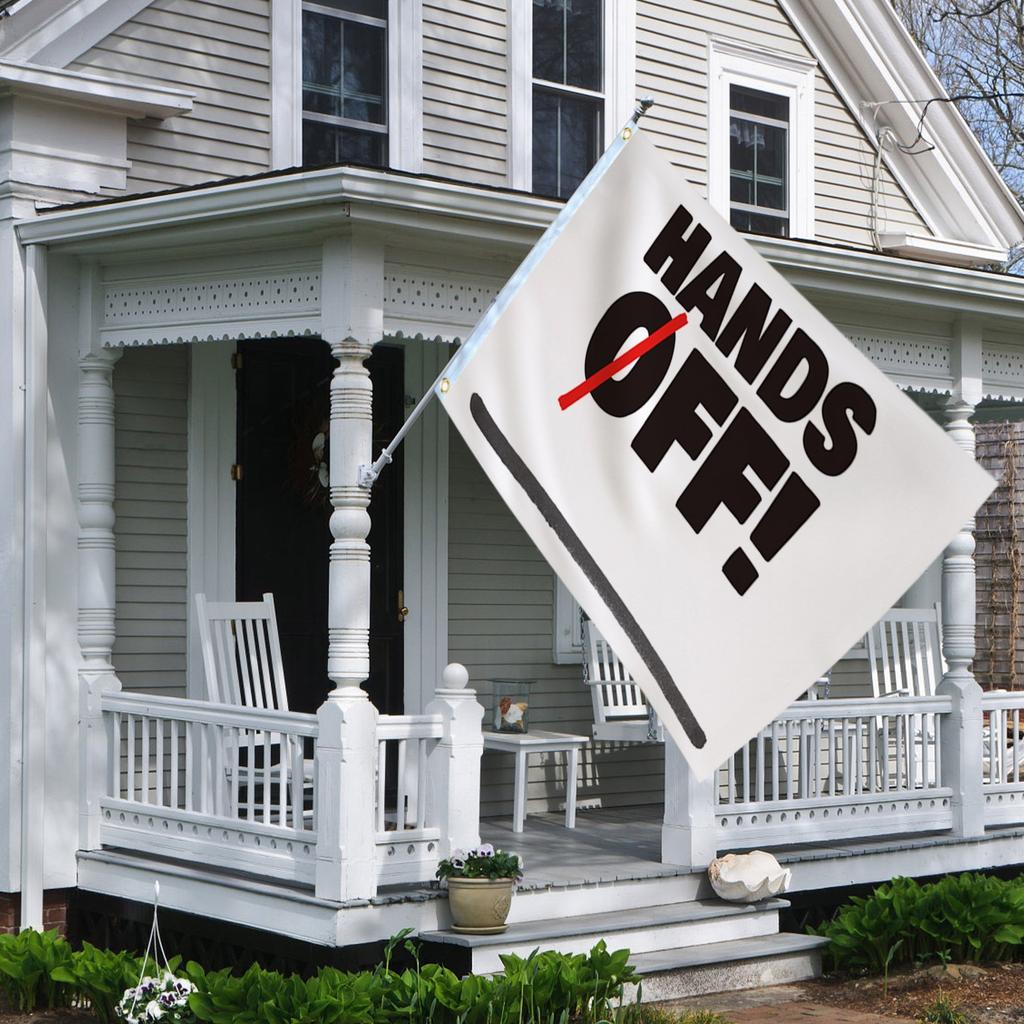 Hands Off Protest Social Security And Medicare Protest Flag Color Fade Resistant Polyester With Brass Grommets Gifts And Room Decor Indoor Outdoor