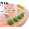Набор игрового поля Wahoo Marble Круглый 22 Широкий Игра в шарики Дерево Массив дуба Двусторонний с большими шариками 22 мм и кубиками в комплекте За штуку