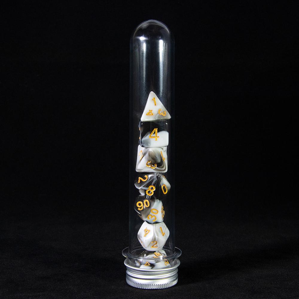 Многогранные цифровые игральные костиDND игровые кости 7 шт. многогранные двухцветные игральные кости с трубкой для настольной игры RPG принадлежности для вечеринок