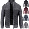 Men's Winter Thickened Cotton Jacket Large Size Long-sleeved Zipper Knitted Jacket Stand Collar Casual Sweater