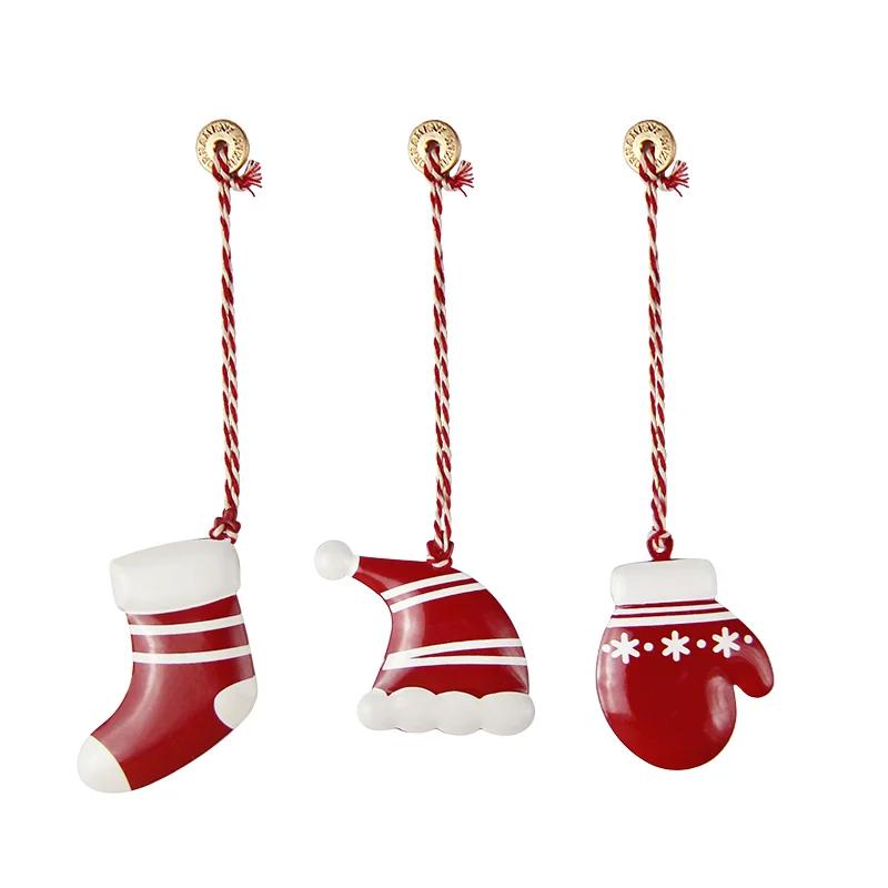 Retro Christmas Decoration Iron Pendant Christmas Tree Room Party Holiday Decorative Metal Home Ornaments Shoot Prop Key Lanyard