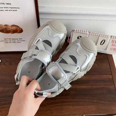 2024 лето новая сумка голова женские сандалии мода липучка полые повседневные туфли корейская версия универсальные спортивные туфли тренд