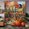 2 шт. HD Harvest Festival Pumpkin Hut Maple Forest декоративная занавеска Желтая завязка цифровая печать занавеска стиль украшения дома