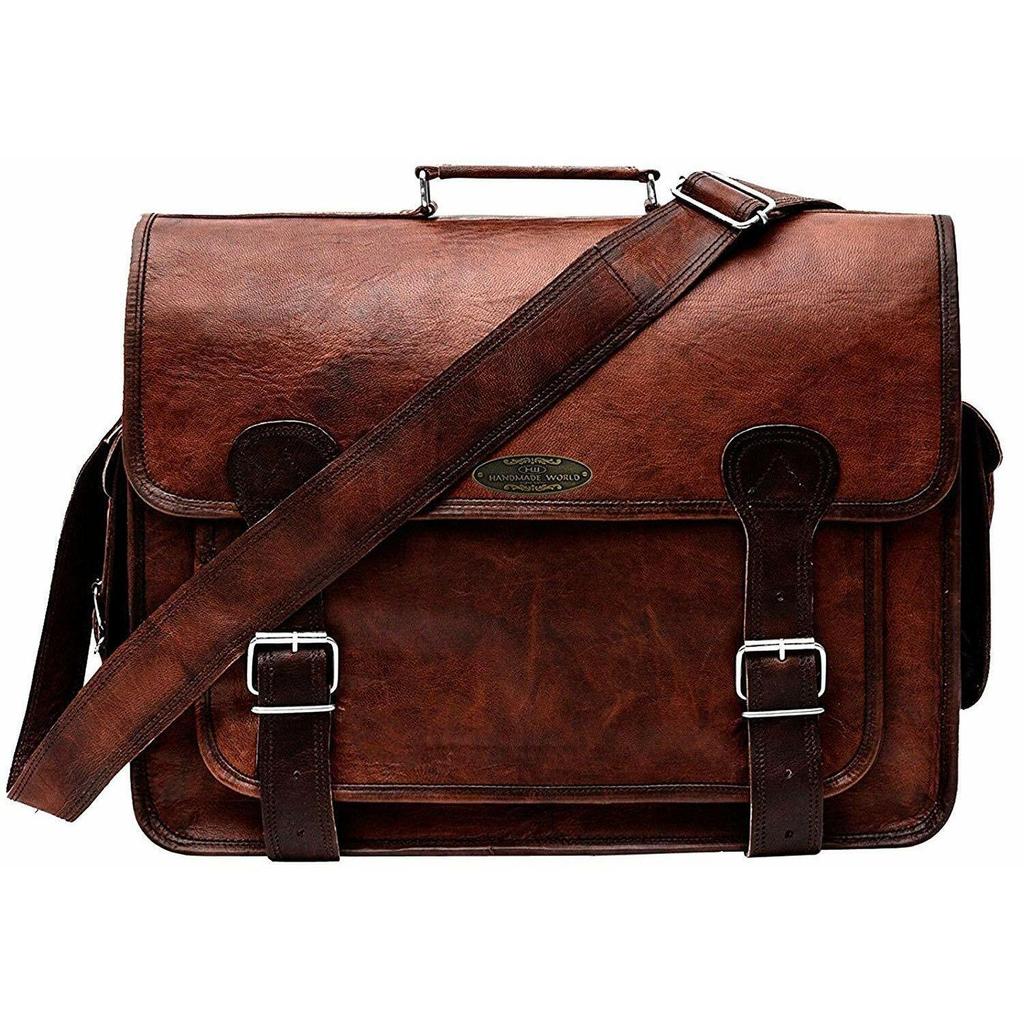 Портфель ручной работы унисекс Сумка через плечо для ноутбука из натуральной кожи с козьим покрытием