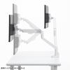 Sanwa Supply Dual Gas Spring Monitor inch VESA Slim Short White Arm, 17-32 compatible, 75/100, Clamp, Clamp/Grommet, CR-LAC2403W