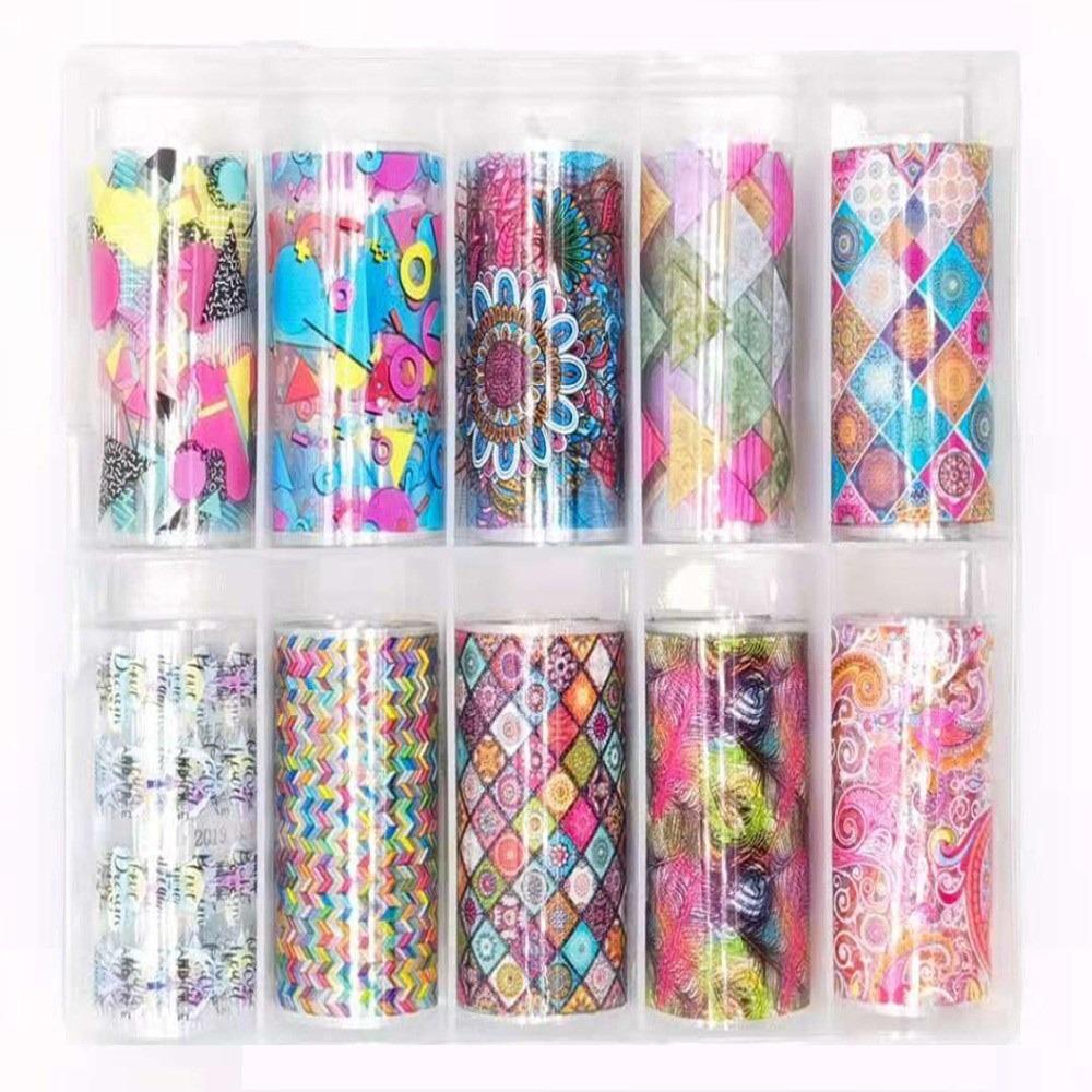 Flower Nail Stickers Stripe Pattern Nail Decals Professional Nail Foils  Manicure DIY