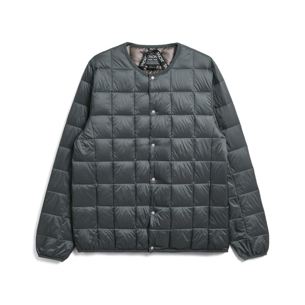 Taion Basic Oversized Crew Neck Button Down Dark Size M Men's Jacket, 104OS, Charcoal,