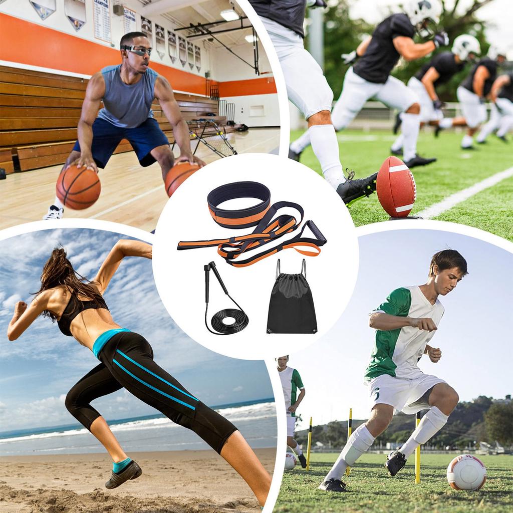 Speed Training Kits Resistance Band Overload Running Resistance Harness with Jump Rope Strength Training Accessories