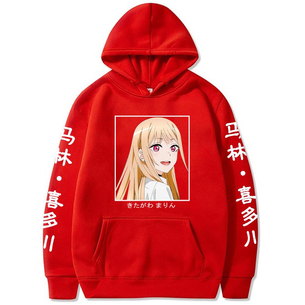 Women Autumn Winter Sportswear Marin Kitagawa Anime Hoodie Ultra Long Sleeved Street Sports Fleece Jogging Sweatshirt