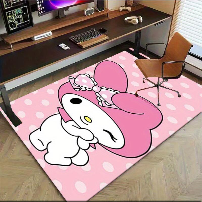 1pc Sanrio Melody Mermaid Printed Office Carpet Rectangle Rug Under The Table,Perfect Room Decor for Living Room, Bedroom, Kitchen, Non-slip Floor Mat