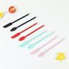 Mini Spatula Telescopic Heat Resistant Ergonomic Handle Kitchen Bottles Small Silicone Spatula Tiny Scraper with Scraping Spoon for Home