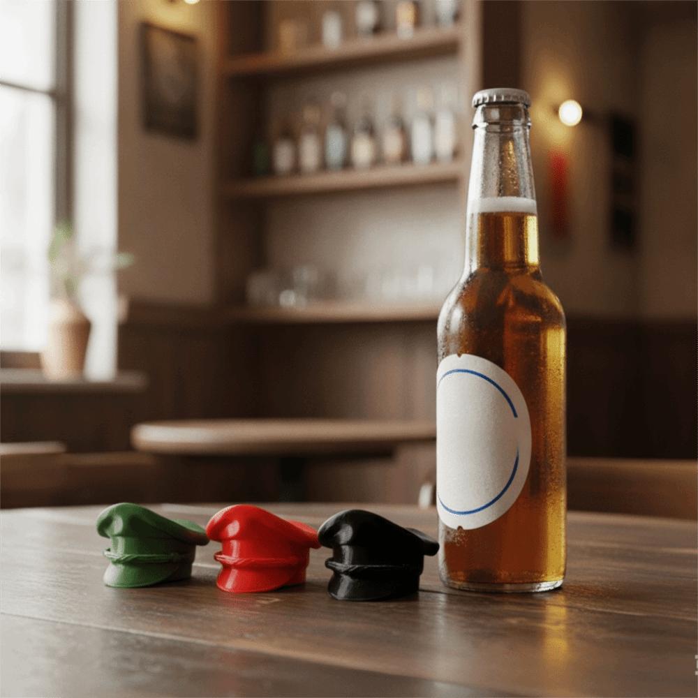 2PCS Creative Hat-shaped Bottle Cap Plastic Sunshade Cap Ornaments Cute Beer Bottle Cap Drink