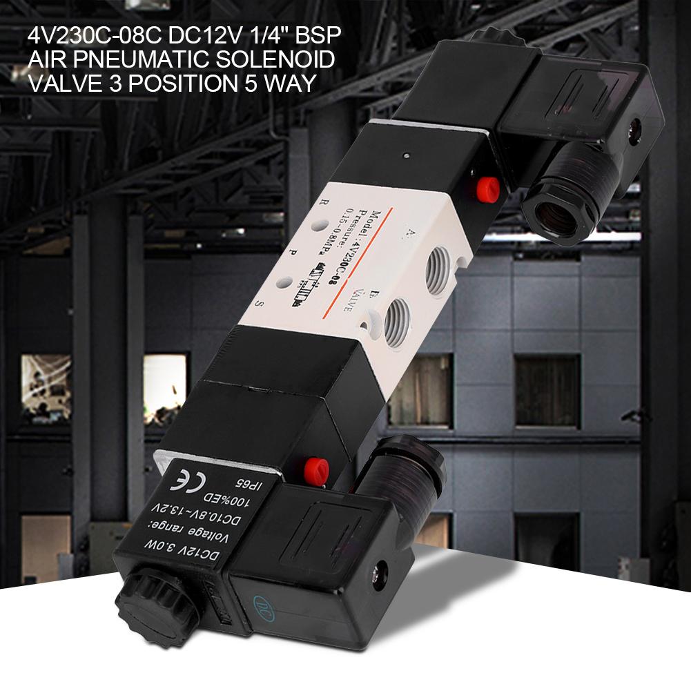 DC 12V BSP 14 нормально закрытый 3-позиционный 5-ходовой пневматический электромагнитный клапан 0.150.8MPa 4V23008C