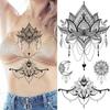 10 Sheets Black Henna Temporary Tattoos For Women Girl Arm Tattoo Fake Mandala Flower Tribal Animals Tattoo Sticker Dreamcatcher