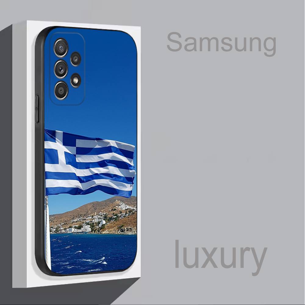 Греция Флаг Греции Карта Для Samsung S 25,24,23,22,30,21,10,9,Ultra,Plus,Lite,FE,4,5G Черный Мягкий Чехол Чехол для Телефона