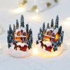 Christmas Led Light Ornaments Santa Castle Snow House Luminous Crafts 2024 Year Kid Gift Xmas Party Home Decor