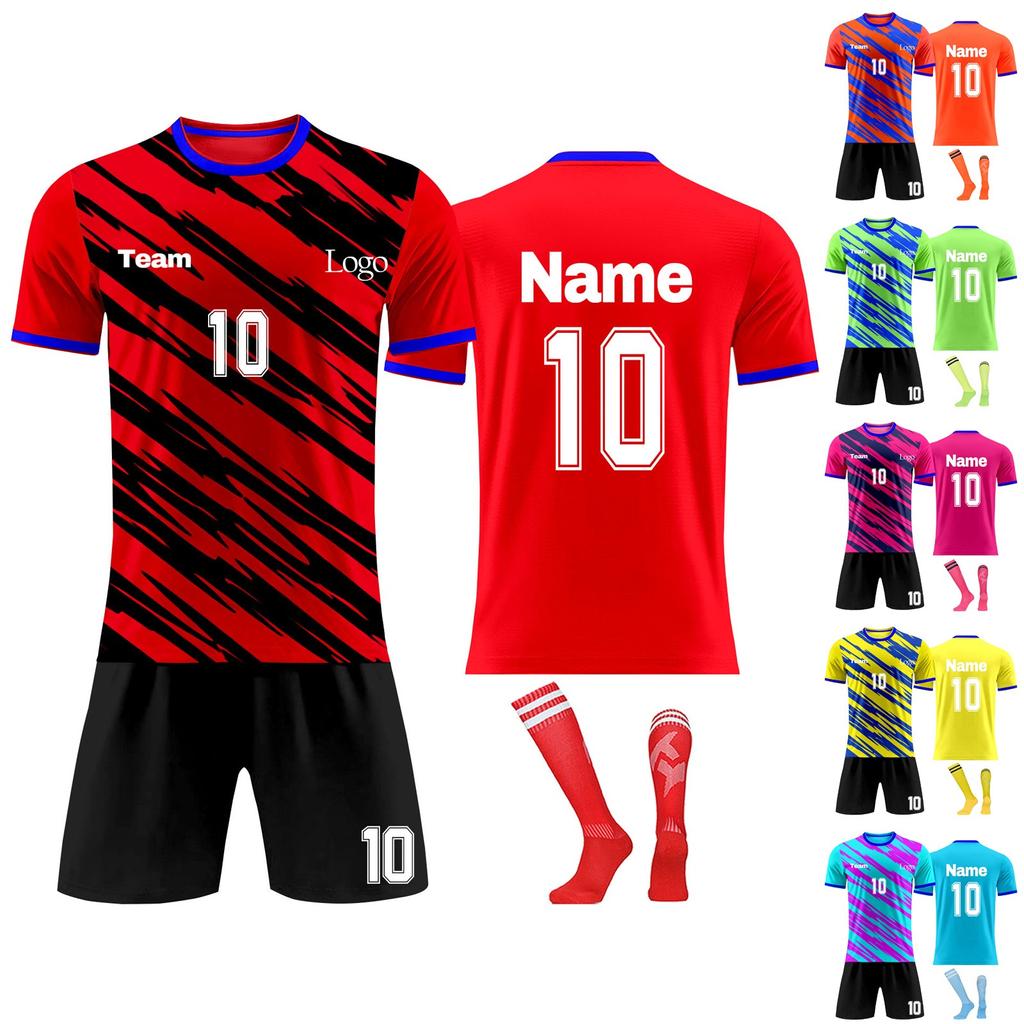 Personalised Shirts Kit Mens Girls With Name Number Custom Football Jerseys For Boys Training Suit