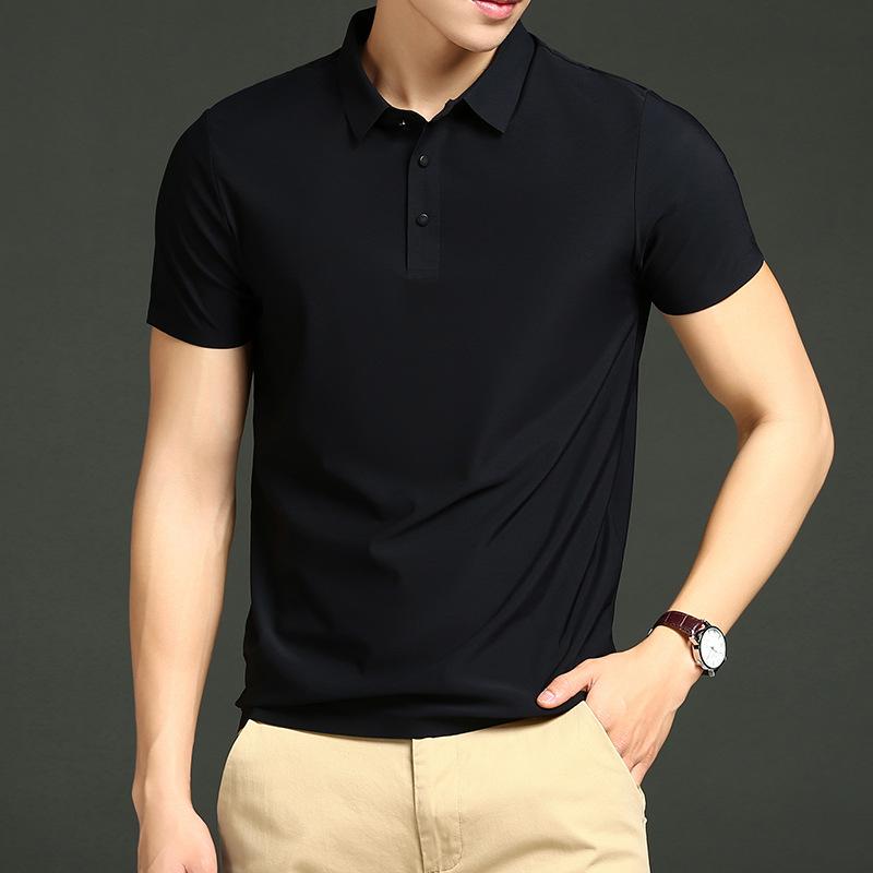 Summer Men's Traceless Short Sleeve T-Shirt Men's Lapel POLO Shirt Premium Casual Top