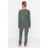 Темно-синий вязаный пижамный комплект с новогодним принтом Thmaw21pt0771