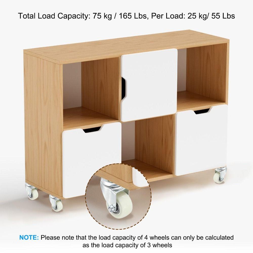 Metal Top Casters Wheels TPR Rubber Stem Caster Wheels Activity Brake Universal Casters Cabinet
