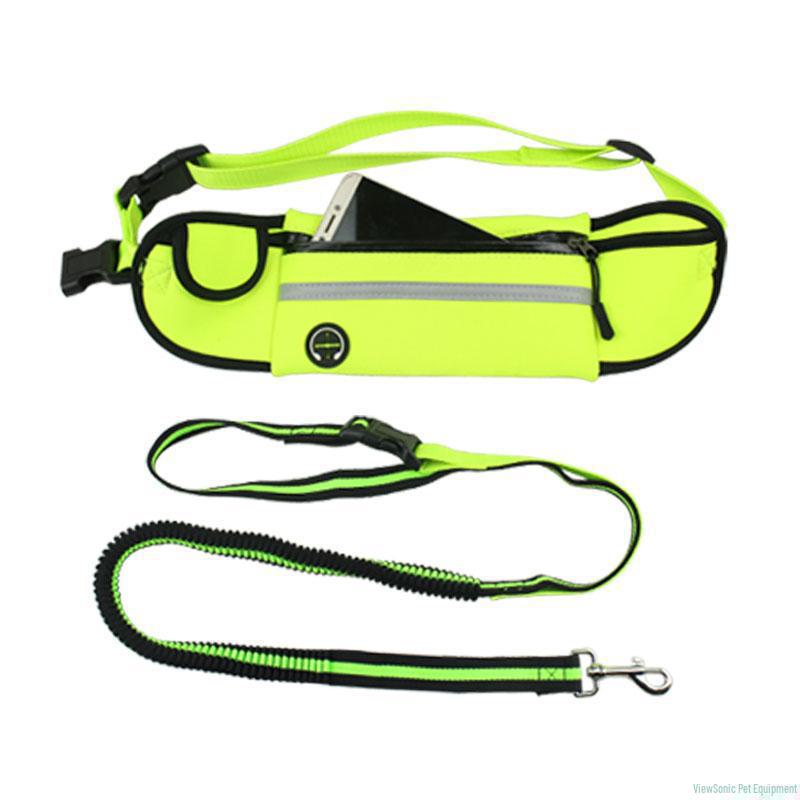 Reflective Waterproof Pet Running Waist Bag with Traction Rope