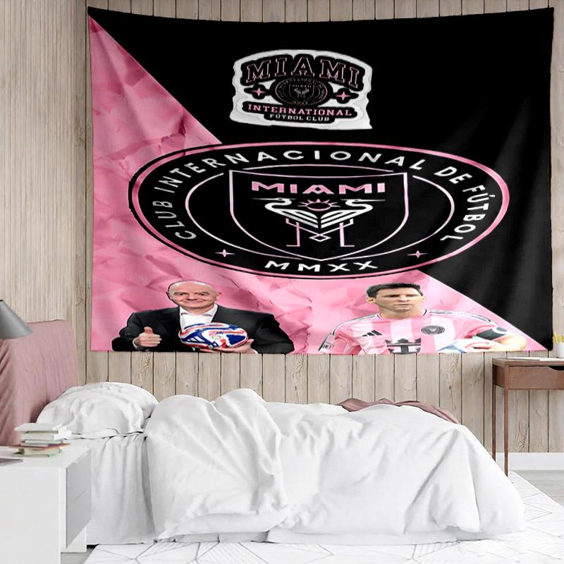 Inter Miami CF Tapestry for Bedroom Aesthetic Classroom Tapestries Wall Hanging for Living Room Dorm Office,Ideal Creative Gift