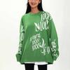 Anta Lucky You Skateboard Letter Print Round Neck Casual Pullover Long Sleeve Knit Sweeper Unisex Sweeper Starry-Green Paper-White 172348703S-3
