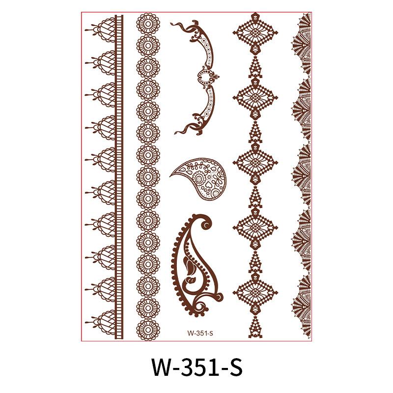 Красочный стикер Коричнево-красный стикер-тату Водонепроницаемый кружевной стикер-тату Тату