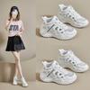 New Dad Shoes for Women In Summer Hollow Breathable Student Sports Shoes Casual Shoes Thick Sole Heightened