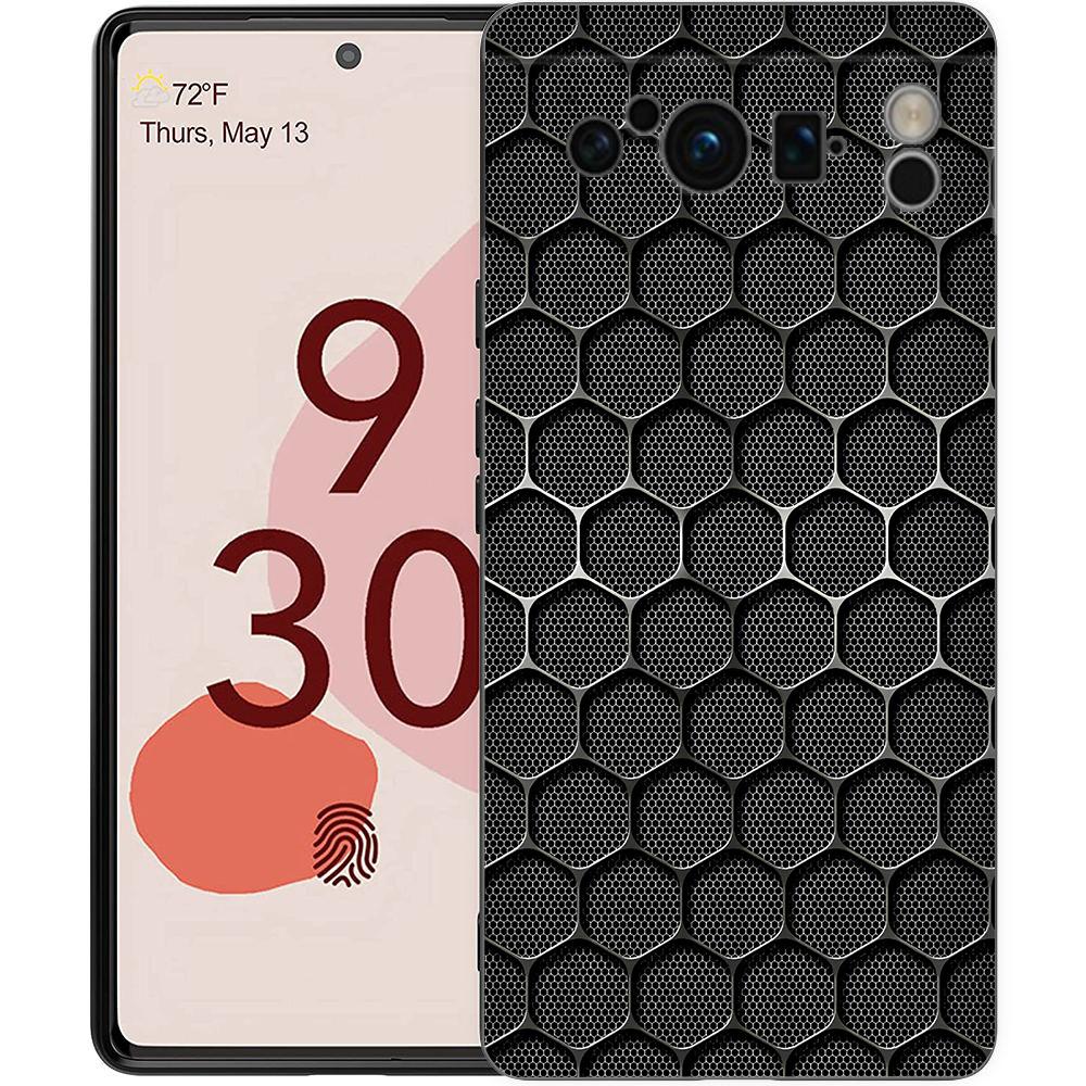 Роскошный чехол для телефона Google Pixel 10 9 8 9A 8A 7 7A 6 Pro XL 6A 5G Черный Мягкая задняя крышка из ТПУ Сотовый узор