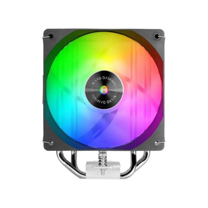 Mars Gaming Mcpu-x4argb Disipador Cpu 220w Tdp 4x Heatpipes Hct Ventilador Pwm Argb 120mm Negro