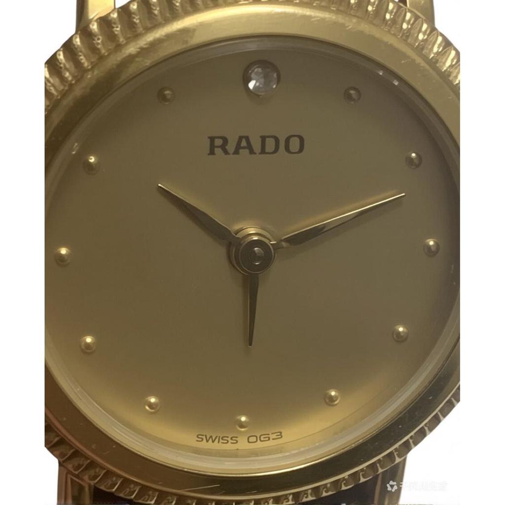 Использованные Сегодня только RADO Rado Винтажные Женские Часы Золотой Циферблат Черный Кожаный Ремешок Рабочий Предмет (Батарея заменена) Видео — это ИИ
