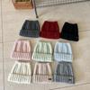 Solid Color Stretchy Beanie Hat Polyester Winter Warm Hat Classic Ribbed Knitted Beanie  For Women