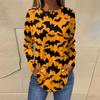 Women's Loose Round Neck Print Long Sleeve T-Shirt Top Pullover