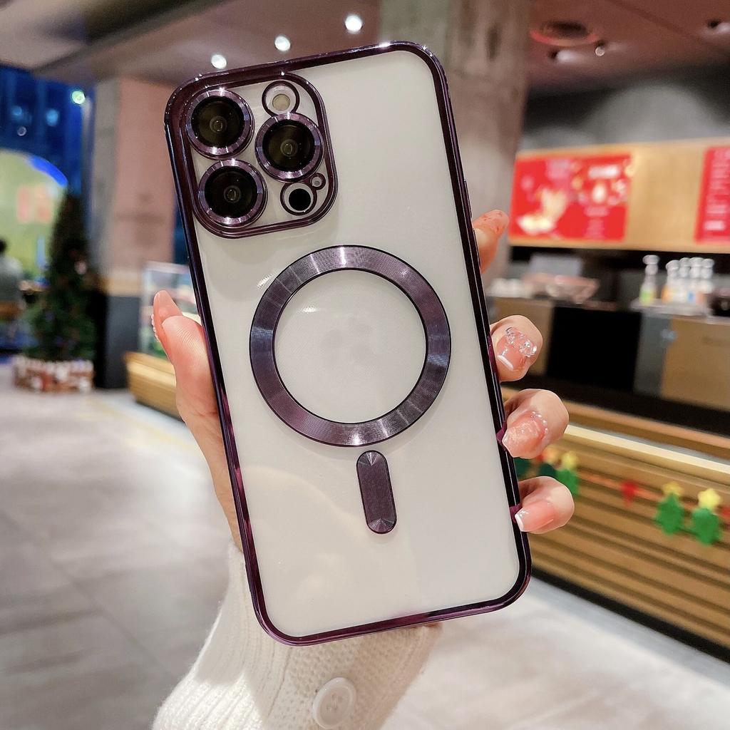 Applicable To Apple 16 Electroplated Mobile Phone Case IPhone 14 Magnetic 14 Pro Silicone ProMax 12 Protection 13 Set 15