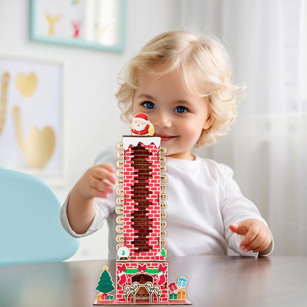 2026 Santa Advent Calendar Easy Install Ornaments Christmas Countdown Calendar with Santas Coming Down Stairs Holiday Decor