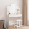 VidaXL Dressing Table with Mirror, Makeup Table with 2 Drawers, Cosmetic Table with 4 Shelves, Storage Furniture 837574