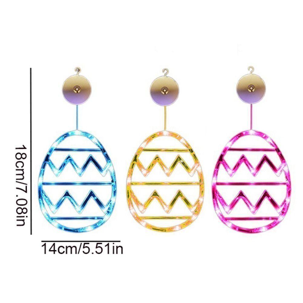 Wall Hanging Egg Suction Cup Light Plastic String Lights Cute Easter Window Lights  Indoor Home