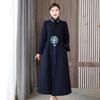 Vintage Chinese Style Woolen Coat for Women Winter Fashion Embroidery Clothes