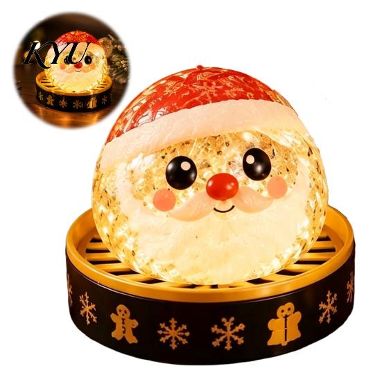 Santa Dumpling Squeeze Toy 1/5Pcs Christmas Stress Relief Toy, LED Glowing with Light-up Steamer, Snowman Reindeer Gingerbread Man Lollipop