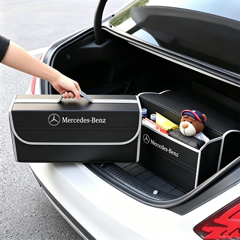 VFO1 Car Storage Bag Folding Travel Tidying Box Trunk Tools Case For Mercedes Benz AMG GLC W203 W206 W212 W201 GLE CLA W220 W205 W211